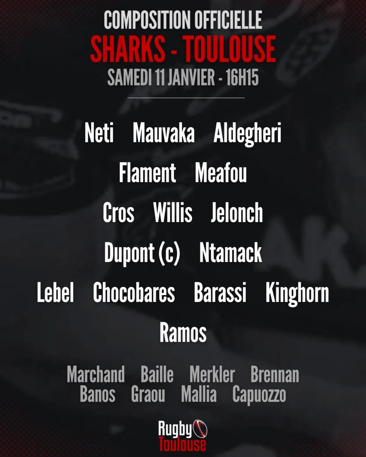 Choc des Titans : Toulouse défie les Sharks en Champions Cup